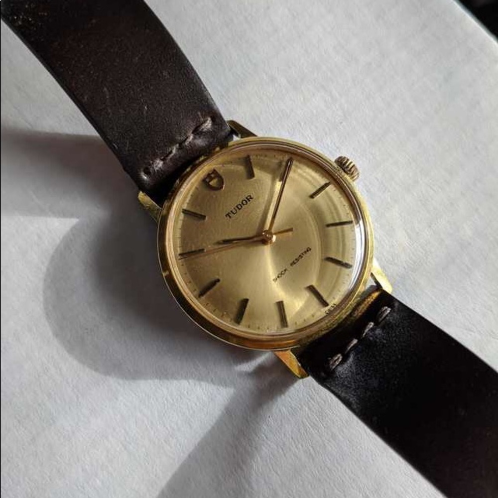 Vintage Tudor 1967 Gold/Champagne Dial- cordovan